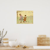 「子ども」ヴィンテージフランスのイラストレーション ポスター (キッチン)