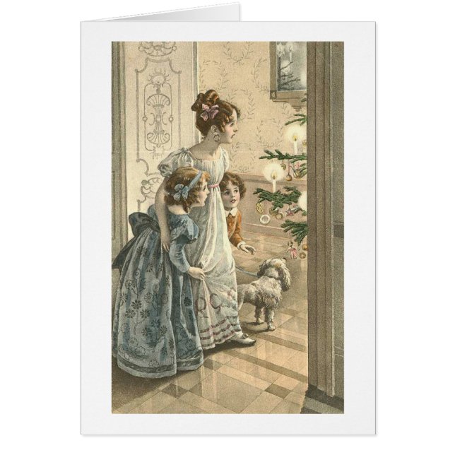 子ども、犬が木を見て (正面)