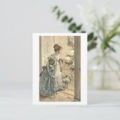 子ども、犬が木を見て ポストカード (スタンド正面)