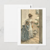 子ども、犬が木を見て ポストカード (正面/裏面)