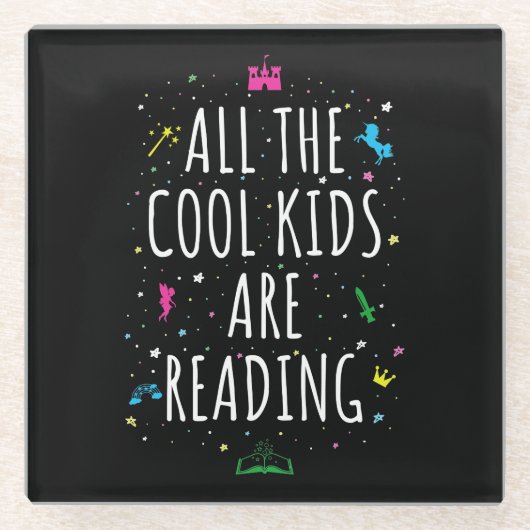 子どカッコいいもは皆読私 ガラスコースター (正面)
