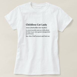 子なしキャットレディ辞書の定義 Tシャツ