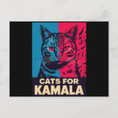 子なし猫Ladyはカマラ・ハリスに2024年投票する ポストカード (正面)