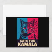 子なし猫Ladyはカマラ・ハリスに2024年投票する 招待状 (正面/裏面)
