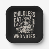 子なし猫Lady 2024年選挙投票 カマラ ペーパープレート (正面)