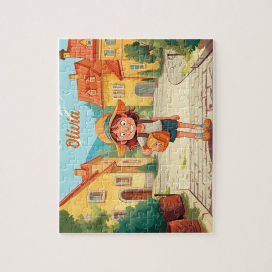 子に名前をパーソナライズされた付ける ジグソーパズル (縦)