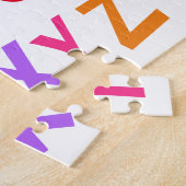 子のアルファベ数々のットカラーABC パーソナライズされた ジグソーパズル (側面)