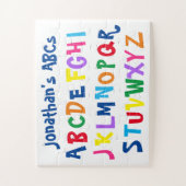 子のアルファベ数々のットカラーABC パーソナライズされた ジグソーパズル (縦)