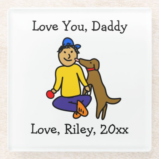 子のアートワークをこのオブジェクトに追加する ガラスコースター (正面)