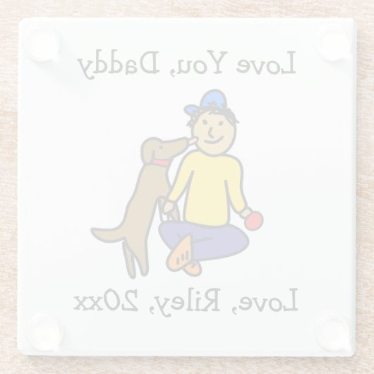 子のアートワークをこのオブジェクトに追加する ガラスコースター (裏面)