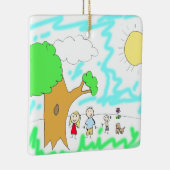 子のアートワークをこのオブジェクトに追加する セラミックオーナメント (右)