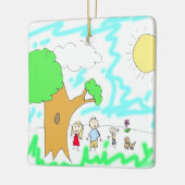 子のアートワークをこのオブジェクトに追加する セラミックオーナメント (左)