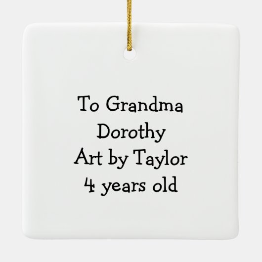 子のアートワークをこのオブジェクトに追加する セラミックオーナメント (裏面)