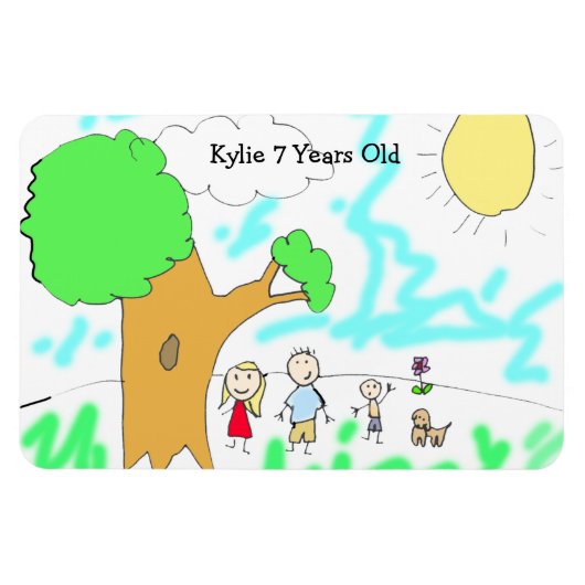 子のアートワークをこの上に追加 マグネット (横)