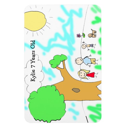 子のアートワークをこの上に追加 マグネット (縦)