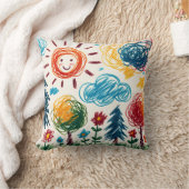 子のアートワークをこの装飾用クッションにアップロード クッション (ブランケット)