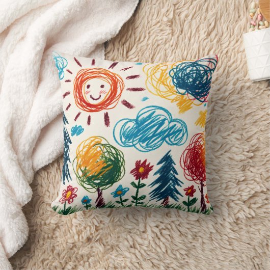子のアートワークをこの装飾用クッションにアップロード クッション (ブランケット)