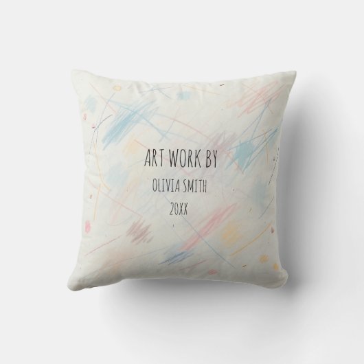 子のアートワークをこの装飾用クッションにアップロード クッション (裏面)