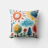 子のアートワークをこの装飾用クッションにアップロード クッション (正面)