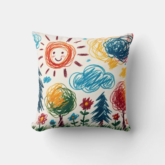 子のアートワークをこの装飾用クッションにアップロード クッション (正面)