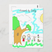 子のアートワークを追加する ポストカード (正面/裏面)