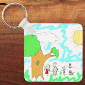 子のアートワークを追加 キーホルダー (正面)