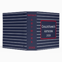 子のアートワークストライプのバインダー