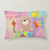 子のカラフルアルファベット番号 アクセントクッション (正面)