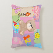 子のカラフルアルファベット番号 アクセントクッション (正面(垂直))