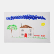 子のスケッチのドアマット