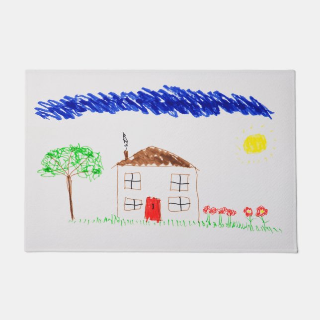 子のスケッチのドアマット ドアマット (正面)