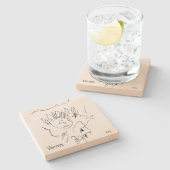 子のスケッチテンプレート ストーンコースター (横)