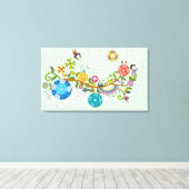 子のツリー遊ブランチの側面 キャンバスプリント (インサイチュ (ウッドフロア))