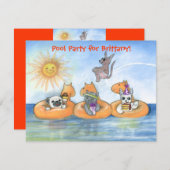 子のプールパーティの招待状 招待状 (正面/裏面)