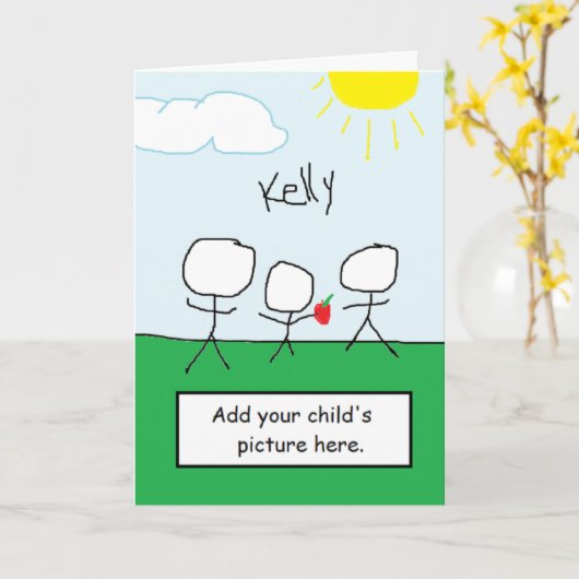 子の写真を追加 カード (黄色い花)