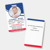 子の写真IDカスタム緊急識別 バッジ (Front & Back)