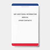 子の写真IDカスタム緊急識別 バッジ (Back)