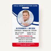 子の写真IDカスタム緊急識別 バッジ (正面)