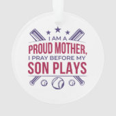 子の前誇りを持ったに祈野球の母が現遊在 オーナメント (裏面)