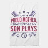 子の前誇りを持ったに祈野球の母が現遊在 キッチンタオル (縦)