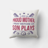 子の前誇りを持ったに祈野球の母が現遊在 クッション (裏面)