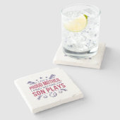 子の前誇りを持ったに祈野球の母が現遊在 ストーンコースター (横)