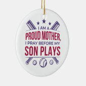 子の前誇りを持ったに祈野球の母が現遊在 セラミックオーナメント (右)