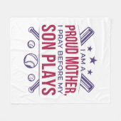 子の前誇りを持ったに祈野球の母が現遊在 フリースブランケット (正面(横))