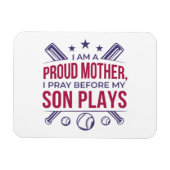 子の前誇りを持ったに祈野球の母が現遊在 マグネット (横)