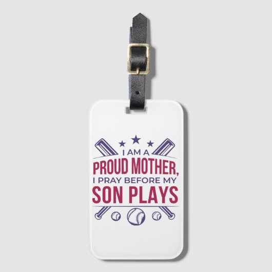 子の前誇りを持ったに祈野球の母が現遊在 ラゲッジタグ (正面縦)