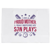 子の前誇りを持ったに祈野球の母が現遊在 ラージペーパーバッグ (裏面)