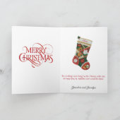子の名前をカスタマイズするクリスマスストッキングカード カード (内部)