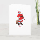 子の名前をカスタマイズするクリスマスストッキングカード カード (裏面)