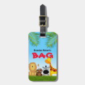 子の名前タグ | Safari Animals Travel ラゲッジタグ (正面縦)